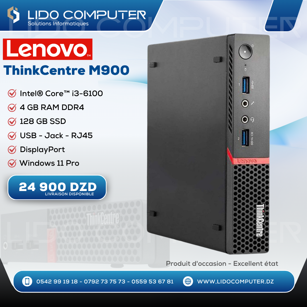 Lenovo ThinkCentre M900 I3-6100 - 4 Gb - 128 Gb SSD