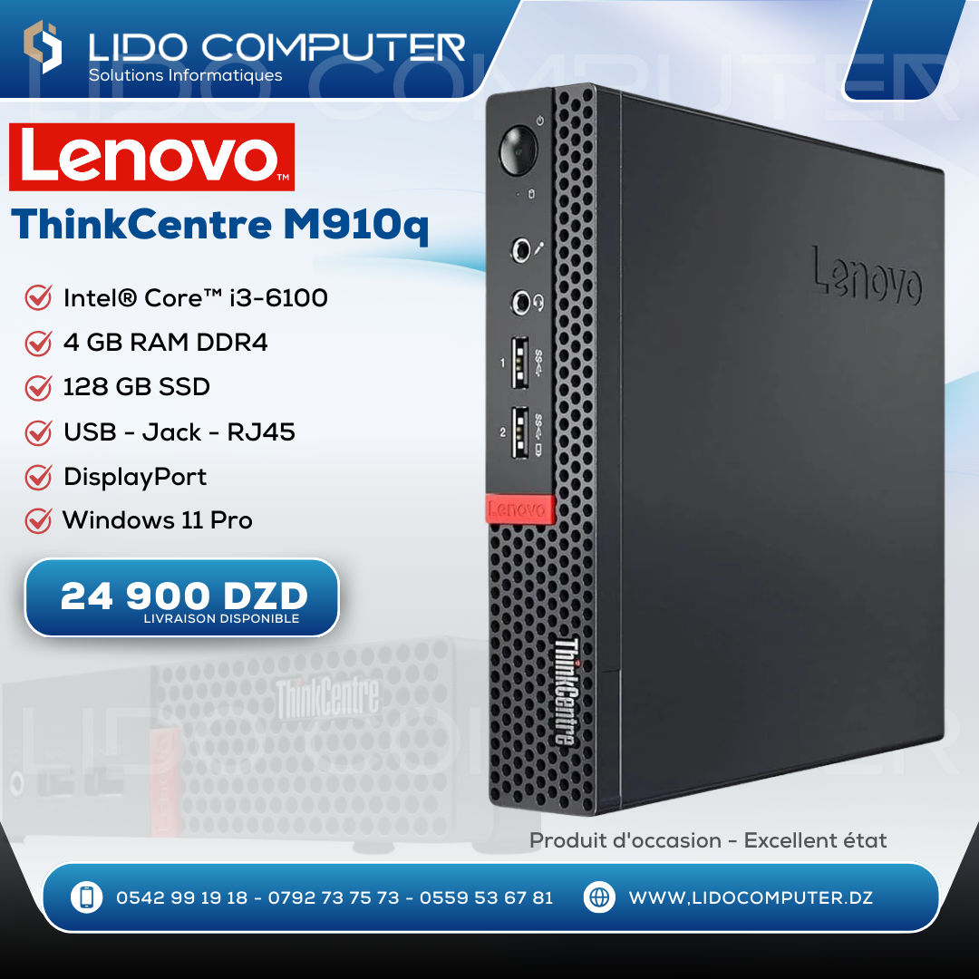 Lenovo ThinkCentre M910q I3-6100 - 4 Gb - 128 Gb SSD