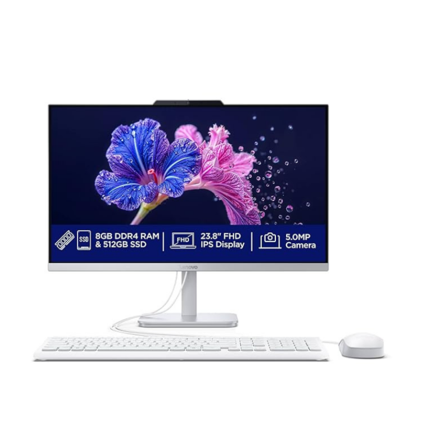PC All-in-One Lenovo A100 Intel® Core™ i3-N305 - 8 Go DDR5 - SSD 512 Go - 23.8"