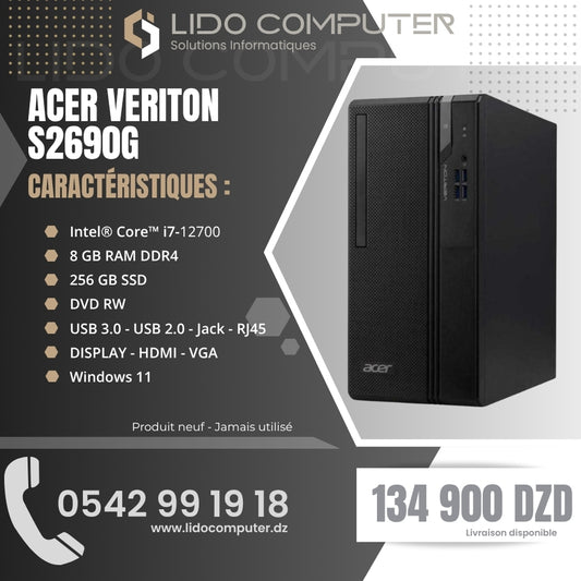 - Unité Acer Veriton S2690G i7-12700 - 8 Gb - 256 Gb SSD