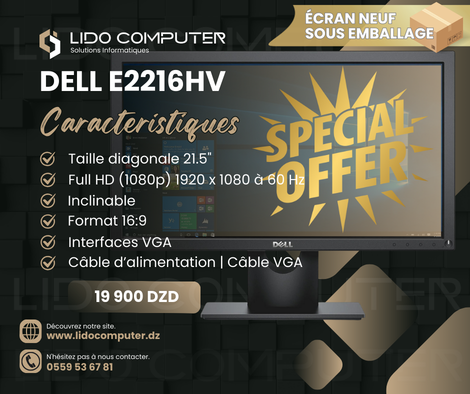 Dell OptiPlex 7050 i5-6TH - 8 Gb - 256 Gb + Écran Dell E2216HV