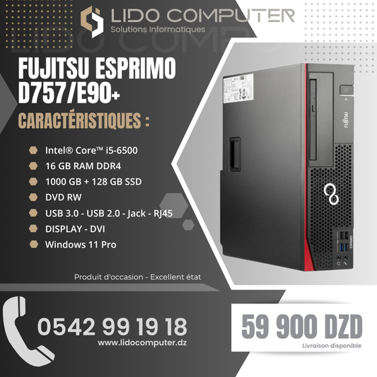 - Unité Fujitsu Esprimo D757/E90+ i5-6500 - 16 Gb - 1000 Gb HDD (( + 128 GB SSD OFFERT ))