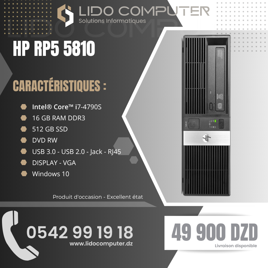 HP RP5 5810 i7-4790S - 16 Gb - 512 Gb SSD