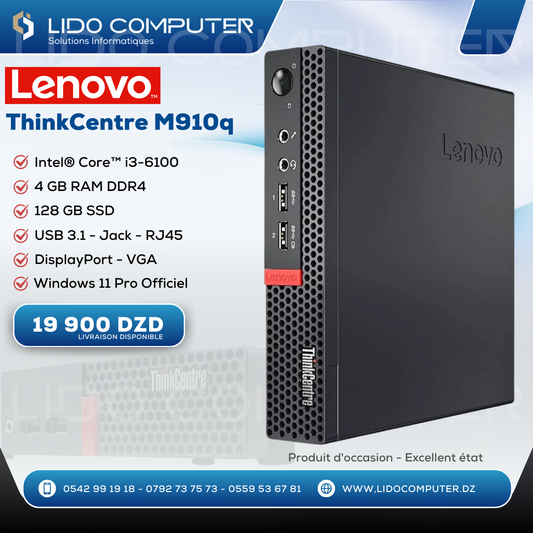 Lenovo ThinkCentre M910q I3-6100 - 4 Gb - 128 Gb SSD