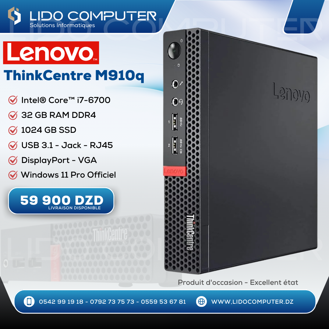 Lenovo ThinkCentre M910q i7-6700 - 32 Gb - 1024 Gb SSD